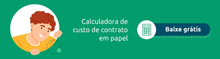 calculadora de custos com papel